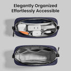 tomtoc Electronics Organizer Travel Case Performance, Water Resistant Bag Cable Tech Pouch Accessories, Carry Storage for Cord, Phone, Cables, Airpods, USB Flash Drive, Daily Items