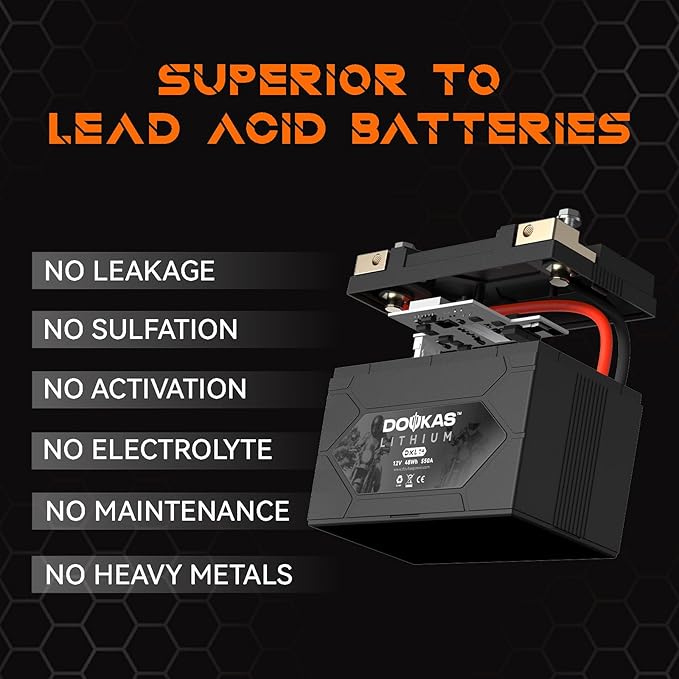 DKL14 550A LiFePO4 Motorcycle Lithium Battery, 12V 4Ah Powersports Battery, Compatible Jet Ski, Quad, Lawn Mower, Scooter, Generator Battery, Snowmobile