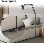Floor Stand for Kindle Reading in Bed with Remote Page Turner, Hands Free Tablet Arm Holder for Kindle Accessory, Compatible with iPhone Paperwhite eReader Tablet 4.5-12.9 inch (kt-sd2)
