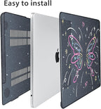 for 2025 2024 2023 2022 MacBook Air 13 inch Case M4 A3240 M3 A3113 M2 A2681 with Touch ID& 13.6" Liquid Retina Display, Plastic Hard Shell&Keyboard Cover&Screen Film&Webcam Cover, Butterfly