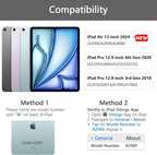 GGH Touch for iPad Keyboard Case Air 13 (M3 2025 / M2 2024) &12.9 iPad Pro (6th,5th,4th, 3rd Gen),360° Rotatable Protective Cover Multi-Touch Trackpad Keyboard Case with Pencil Holder - Grey