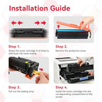 LEMERO 067 Toner Cartridges Compatible for Canon 067 067H Toner Cartridges Set Work for Canon MF656Cdw MF654Cdw MF653Cdw LBP632Cdw MF652Cdw LBP633Cdw Printer (BCMY-4 Pack of 067 067H Toner)