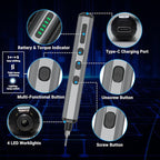 Mini Electric Screwdriver Set for Phone Watch Electronics PC Glasses with 68-in-1 Magnetic precision S2 bits, Adjustable Torque LED lights, Cordless Portable long runtime Rechargeable Type-C port