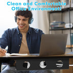 Self-Adhesive Under Desk Cable Management Tray 2 Pcs Steel Under Desk Wires Organizer Power Strip Management No Drill Under Table Organizer for Cable Storage Holder for Office Home Desk/Table
