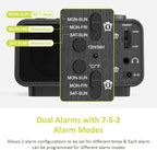 uscce Alarm Clock Radio for Bedroom - 0-100% Dimmer, 2 USB Chargers, Dual Alarm with Weekday/Weekend Mode, FM Radio w/Auto-Off Timer, Battery Backup, Loud Alarm Clock for Heavy Sleeper(Wood Grain)