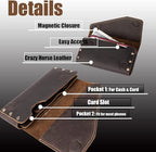 Topstache Leather Phone Holster with Belt Clip,S22 Ultra Belt Holder,iPhone 14 Pro Max Case for Belt,Leather Belt Pouch for Universal Smartphone with Otterbox Case,Flip Cellphone Pouch,XL,Darkbrown