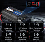 LVYUAN 500 Watt Pure Sine Wave Power Inverter 12V to 110V/120V DC to AC Converter with Dual Sockets, Dual USB Ports, LED Display for Home Outdoor RV Car Power Inverter Power Adapter