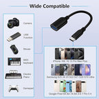 USB C to USB 3.0 Adapter, USB C Android Adapter Male to USB A Female OTG On The Go Cable for Samsung Galaxy S25 Edge Ultra S24 S23 S22 S21 S20 A36,Google Pixel 9 8 7 Pro,Moto G 5G 2025