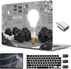 CISSOOK Creative Bulb Hard Shell Case for MacBook Air 13.6 inch M3 A3113 A2681 M2 2025 2024 2022 Release, Plastic Hard Shell Cover with Keyboard Cover for MacBook Air 13.6 M2 M3 2022-2025