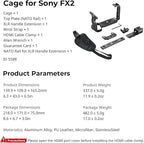 SMALLRIG Cage for Sony FX2, HawkLock Quick Release Camera Cage Kit for Sony with XLR Handle Extension, Wrist Strap and Cable Clamp for HDMI, QR Cold Shoe, Built in NATO Rail/QR Plate for Arca - 5588