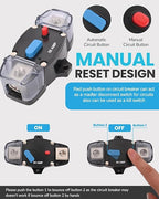 250 Amp Circuit Breaker 12-48 Volt DC 250A Self Recovery Resettable High Amp Circuit Breaker with Manual Reset Button for Automotive RV Marine Boat Car Audio and Amps Protection