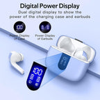 TAGRY Bluetooth Headphones True Wireless Earbuds 60H Playback LED Power Display Earphones with Wireless Charging Case IPX5 Waterproof in-Ear Ear buds with Mic for TV Smart Phone Laptop Computer Sports