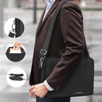 Ferkurn Laptop Bag Case for Women Men Computer Bag Compatible with HP Envy Pavilion Omen/LG Gram/MSI/Dell Inspiron XPS/Lenovo/Acer, Shoulder Strap Carrying Messenger Briefcase, Black, 14 Inch