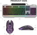 AULA Keyboard, T102 104 Keys Gaming Keyboard and Mouse Combo with RGB Backlit Number Pad, All-Metal Panel Waterproof Light Up PC Keyboard, USB Wired Computer Keyboards Gaming for MAC Xbox PC Gamer