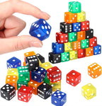 36 Piece 19 mm Casino Style Craps Dice Sets Acrylic and Translucent D6 Dice, Square W/Rounded Edge for Casino, Craps, Table Games and Board Games (Fashion Color)