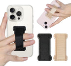 Cell Phone Finger Grip Strap Holder for Hand, Finger Strap Phone Holder, New Slim Finger Loop Selfie Grip Compatible with Most Smartphones - 2Pack(Black Gold)