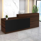 Reception Desk with Counter Modern Checkout Counter with Lockable Drawer Keyboard Tray Receptionist Desk for Office Salon Reception Table H Left 79inch/200cm