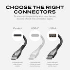 Statik MagStack USB A to iPhone Cable MFi Certified, Clutter-Free Magnetic Charging Cable, Anti-Tangle Phone Charger Cord, 12W, Compatible with iPhone 14 Pro Max, 13 12 11, 3FT/1M