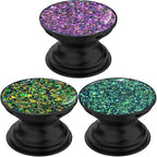 3 Pack Fashionable Clear Glitter Expandible Collapsible Moblile Phone Grip Stand Holder for Smartphones and Tablets Cell Phone Accessory-5 ((Rose Gold Mix Colorful Glitter Purple Blue))