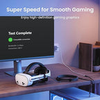 KIWI design Link Cable with Charging 16FT Compatible with Meta Quest 3s/3/2/ Pro/Pico 4 Accessories and PC/SteamVR, USB 3.0 to USB C Link Cable with 5Gbps Super Speed for Extended Gameplay, Black