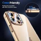 UniqueMe for 3 Pack iPhone 16 Pro/iPhone 16 Pro Max Camera Lens Protector - [Drop Protection] [Case Friendly] 9H Tempered Glass Camera Cover Screen [Update New Version] - Gold