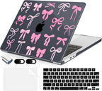 Compatible with MacBook Air 13.6 inch Case, M4 A3240/M3 A3113/M2 A2681 (Released 2025 to 2022), Hard Shell, Keyboard Cover, Screen Protector, Webcam Cover & Type-C Adapter, Black Bows
