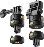 Neewer 6 in 1 Action Camera Mount Kit, Compatible with Hero 13 12 11 Max DJI Osmo Action Insta360, Metal Magnetic Quick Release Mount with 1/4" Thread & Folding Fingers for POV Shots, GP-23