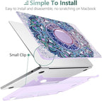 TWOLSKOO Compatible with M4 MacBook Air 15 inch Case 2025-2023 Released Model M4 A3241 M3 A3114 M2 A2941, Plastic Hard Shell & Screen Protector & Keyboard Cover & Trackpad Film, Purple Mandala