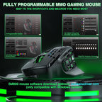 SOLAKAKA SM809 Wired MMO Gaming Mouse, with 9 Side Buttons RGB Mouse, 24000 DPI High-Precision Optical Sensor, Ergonomic Mice, 16 Programmable Macro Shortcuts/Remapping PC Gaming Mouse for FPS Games