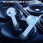 Wireless Earbuds, Bluetooth 5.3 Ear Buds LED Power Display Headphones Bass Stereo, Bluetooth Earbuds in-Ear Noise Cancelling Mic, 40H Playback Mini Case IP7 Waterproof Sports Earphones for Android iOS