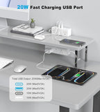 Dual Layer Desk Clamp Power Strip, 19 in 1 Desktop Edge Mount Surge Protector with 4 USB Ports(2 USB-C) & 15 AC Outlets, Ultra Thin Flat Plug & 15FT Power Cord for Office Home(ETL Listed)