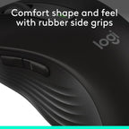 Logitech Wireless Mouse Signature M650 - Small to Medium Sized Hands, Right Handed, 2-Year Battery, Silent Clicks, Customizable Buttons, Bluetooth, PC/Mac?Chromebook - Black