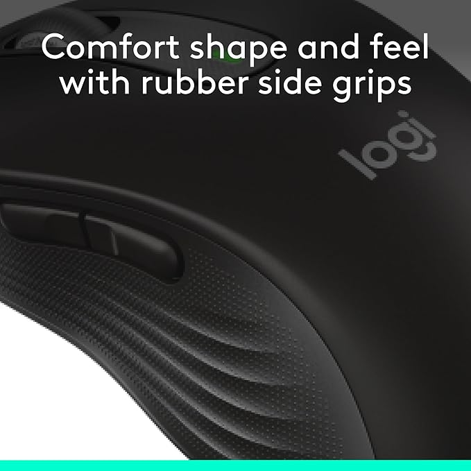Logitech Wireless Mouse Signature M650 - Small to Medium Sized Hands, Right Handed, 2-Year Battery, Silent Clicks, Customizable Buttons, Bluetooth, PC/Mac?Chromebook - Black