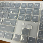 Wired Computers Keyboard with Cover Comfortable Hand Feel,Laser Engraved Characters,12 Multimedia Keys USB Interface Suitable for Laptop PC,Full Size 104 Keyboards, Plug and Play, Office