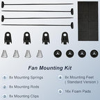 MuHize 7 Inch Slim Radiator Fan - 12V 80W 800 CFM High Performance Cooling Fan Kit with Mount for Universal Vehicles(Black, Pack of 2)