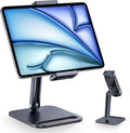 CreaDream Tablet Stand, Heavy Aluminum Tablet Holder for Desk with Adjustable 360° Swivel Bracket, Compatible with iPad Pro/Air/Mini, Galaxy Tab, Surface Pro, Kindle Fire 4.7''-13", Black