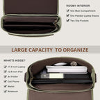 ESTARER Men's Messenger Bag 17.3 Inch, Water-resistant Canvas Laptop Bag, Computer Shoulder Bag for College Travel Work, Army Green