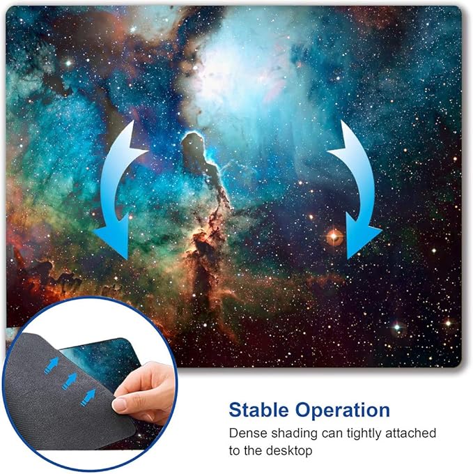 Mouse Pad, Galaxy Mouse Pad, Square Waterproof Mouse Pad Non-Slip Rubber Base MousePads for Office Laptop, 9.5"x7.9"x0.12" Inch(Blue Galaxy)
