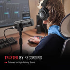 FIFINE XLR Dynamic Microphone, Studio Vocal Mic for Recording, All Metal XLR Podcast Microphone with Mid-Boost, Low-Cut Filter for Voice-Over, Compatible with Mixer/Audio Interface-AmpliTank TANK1