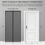 Magnetic Screen Door - Self Sealing, Heavy Duty, Hands Free Mesh Partition Keeps Bugs Out Let Breeze in- Pet and Kid Friendly - Keep Open Feature (Black, Fit Door Size 34 x 80 Inch)