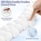 Cloud Wrist Rest for Keyboard and Mouse, Memory Foam PU Leather Keyboard Wrist Rest with Ergonomic Support, Non-Slip Base, Cute Arm Rest Pad & Palm Cushion, Office Desk Accessory, White