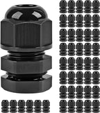 XHF 45 Pcs 1/4" IP68 Strain Relief Nylon Cord Grip NPT Cable Glands Adjustable UL Listed and RoHS Compliant (Black)