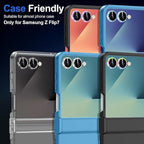 for Samsung Galaxy Z Flip 7 Camera Lens Protector, Individual Metal Ring Tempered Glass Lens Cover, [Strong Adsorption] Scratch Resistant Ultra-Thin HD Clear Lens Cover, 1 Set-Blue Sparkly