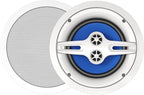 Audio 3-Way Premium in-Ceiling 8" Round Speaker, Dual 1-inch Silk Dome Tweeters, 9.5 Inch Cutout Diameter, Each, White