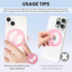 Magnetic Silicone Ring Grip Phone Holder, Loop Grip Phone Holder,Magnetic Phone Loop,Magsafe Phone Grip,Compatible with Magsafe for iPhone 16/15/14/13/12 Series (Lady Pink)
