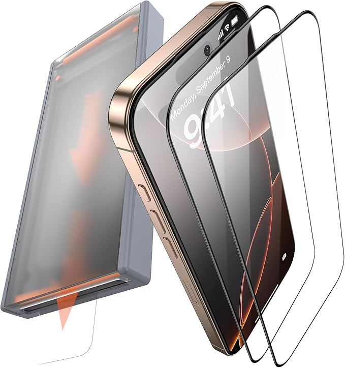 3 Pack for iPhone 14 Pro Tempered Glass Screen Protector, Dust Free CABIN, Auto Positioning, Bubble Free, High Definition, Easy Installation,9H+ Hardness