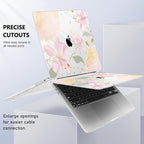 Case for MacBook Pro 13 inch with/Without Touch Bar (2016-2022, M2 A2338 M1 A2289 A2251 A2159 A1989 A1706 A1708), Hard Shell + Keyboard Cover + Dust Plug - Gold Blossom Flowers
