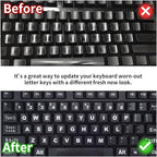 2PCS English Keyboard Stickers Replacement Letters, Full Size Big Letter QWERTY Keyboard Sticker Universal for PC Computer Laptop Desktop, Matte Keyboard Alphabet Stickers