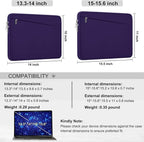 15.6 inch Laptop Sleeve Case, Durable Computer Carrying Bag Protective Case Briefcase Handbag with Front Pocket, Slim Laptop Case Cover for 15.6 Inch HP, Dell, Lenovo, Asus, Notebook, Purple