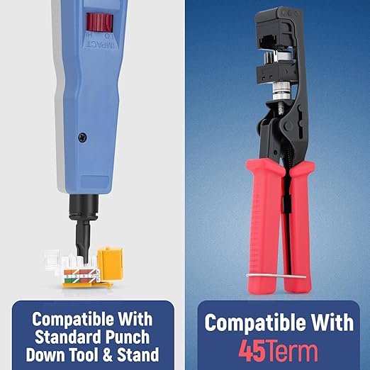 Everest 45° Angled RJ45 Cat6 Keystone Jacks 100-Pack in Yellow - Slim Profile Female RJ45 Connectors - Cat 6 Keystone Jack - Compatible with 45° Angled Speed Termination Tool - 45Term (B0BL3GS7ZY)